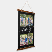 Modern Photo Collage Family Script Keepsake Hangend Wandkleed (Gebogen)