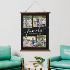 Modern Photo Collage Family Script Keepsake Hangend Wandkleed