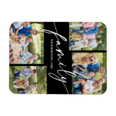 Modern Photo Collage Family Script Keepsake Magneet (Horizontaal)