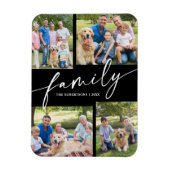 Modern Photo Collage Family Script Keepsake Magneet (Verticaal)