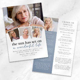 Modern Photo Collage Funeral Order of Service Programma