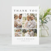 Modern Photo Collage Mariage Carte de remerciement (Debout devant)