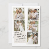 Modern Photo Collage Mariage Carte de remerciement (Devant)