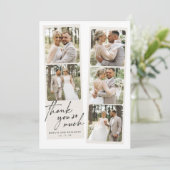 Modern Photo Collage Mariage Carte de remerciement (Debout devant)