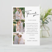 Modern Photo Collage Mariage Carte de remerciement (Debout devant)