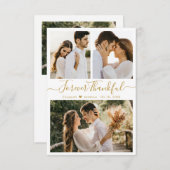 Modern Photo Collage Mariage Carte de remerciement (Devant / Derrière)