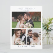 Modern Photo Collage Mariage Carte de remerciement (Debout devant)
