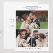 Modern Photo Collage Mariage Carte de remerciement (Devant / Derrière)