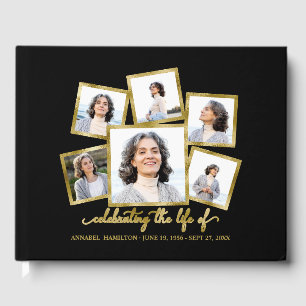 Modern Photo Collage Memorial voor begrafenisgast  Gastenboek