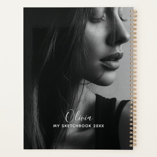 Modern Photo Collage Personalized Sketchbook Planner (Achterkant)