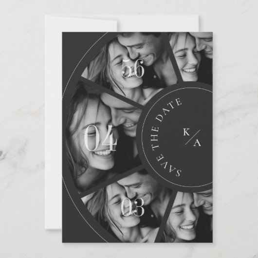 Modern Photo Collage QR Code Wedding Save the Date (Devant)