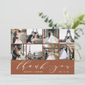 Modern Photo Collage Terracotta Bedankkaart (Staand voorkant)
