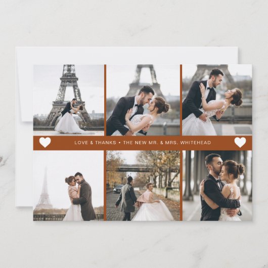 Modern Photo Collage Terracotta Bedankkaart (Voorkant)