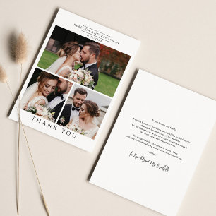 Modern Photo Collage Wedding Bedankkaart