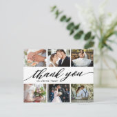 Modern Photo Collage Wedding Bedankt Briefkaart (Staand voorkant)