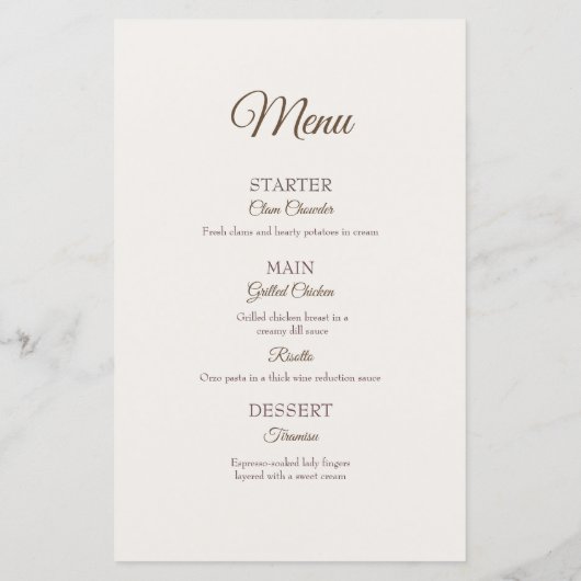 Modern Photo Collage Wedding menu (Dos)