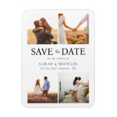 Modern Photo Collage Wedding Save the Date Magneet (Verticaal)