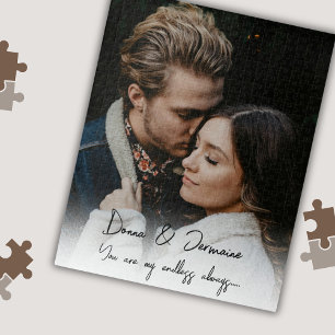 Modern Photo Couple Gepersonaliseerd Gift Legpuzzel
