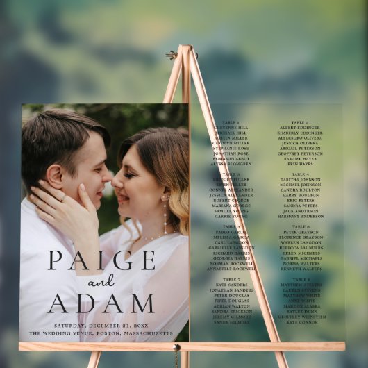 Modern Photo Editorial Wedding Seating Chart (Neutre)