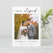 Modern Photo Elopement Aankondiging Kaart (Staand voorkant)