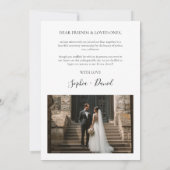 Modern Photo Elopement Aankondiging Kaart (Achterkant)