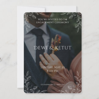 Modern Photo Engagement Ceremony Invitation Kaart