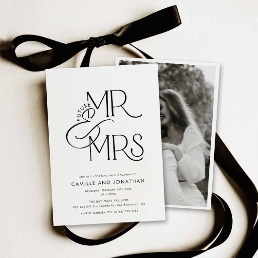 Modern Photo Engagement Invitation Kaart