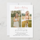 Modern Photo Floral Graduation Party Invitation (Dos)