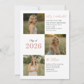 Modern Photo Floral Graduation Party Invitation (Dos)