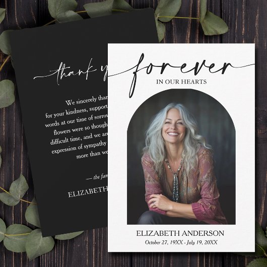 Modern Photo Funeral Bereavement Memorial Bedankkaart