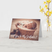 Modern Photo Godfather-voorstel Kaart (Gele Bloem)