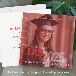 Modern photo Grad Era Photo Graduation Invitation Kaart