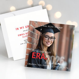 Modern photo Grad Era Photo Graduation Invitation Kaart