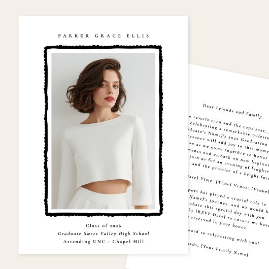 Modern Photo Graduation Announcement Class of 2026 Aankondiging