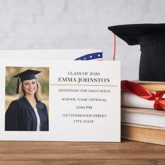Modern Photo Graduation Announcement Invitation Kaart