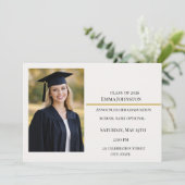 Modern Photo Graduation Announcement Invitation Kaart (Staand voorkant)