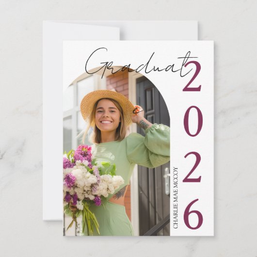 Modern Photo Graduation Invitation (Devant)