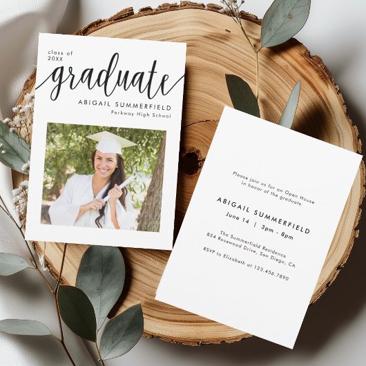 Modern Photo Graduation Open House Invitation