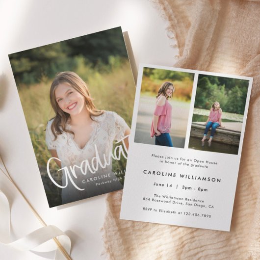 Modern Photo Graduation Open House Invitation