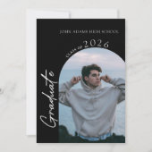 Modern Photo Graduation Party Invitation Kaart (Voorkant)