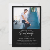 Modern Photo Graduation Party Invitation Kaart (Achterkant)