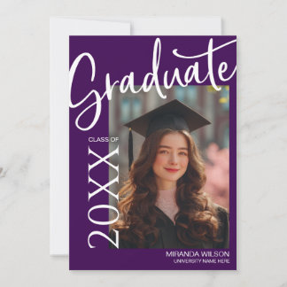 Modern Photo Graduation Party Invite Announcement Kaart