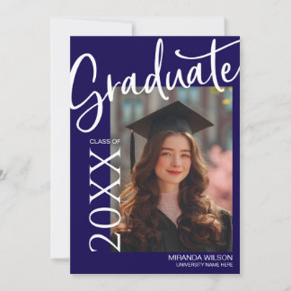 Modern Photo Graduation Party Invite Announcement Kaart