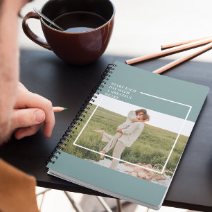 Modern Photo Green Family Lovely Gift Notitieboek