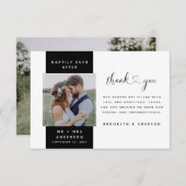 Modern Photo Heart Script Wedding Bedankkaart (Voorkant / Achterkant)