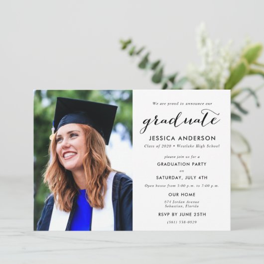 Modern Photo High School Afstuderen Kaart (Staand voorkant)
