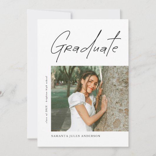 Modern Photo High School Graduation Announcement Aankondiging (Voorkant)