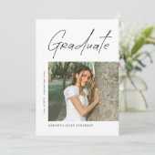 Modern Photo High School Graduation Announcement Aankondiging (Staand voorkant)