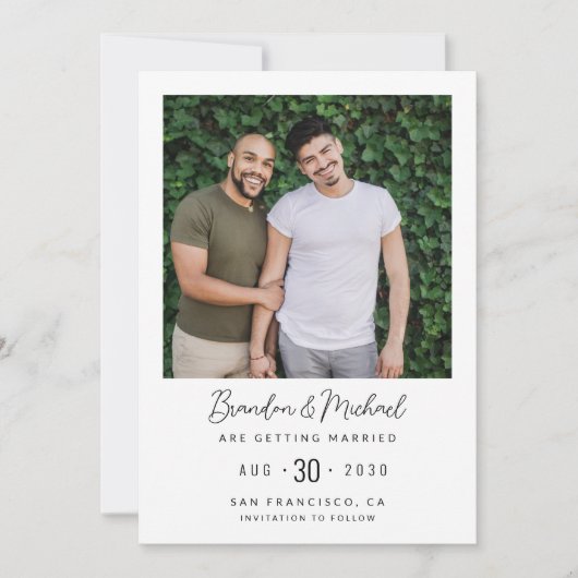 Modern Photo LGBTQ Save The Date (Voorkant)