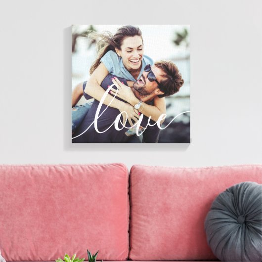 Modern Photo Love Script Canvas Afdruk (Insitu (Woonkamer))